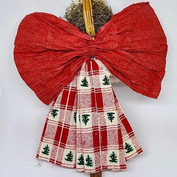 Handmade Cinnamon Stick Red Angel Red White Gift Christmas Holiday Ornament - Picture 5 of 5